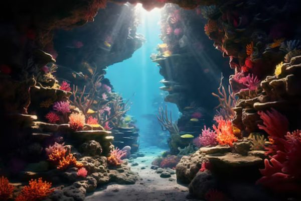 3D Reconstruction of Underwater Scenes Using Nonlinear Domain Projection