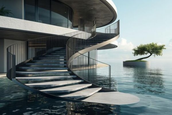 Architectural Floating Stairs Miami