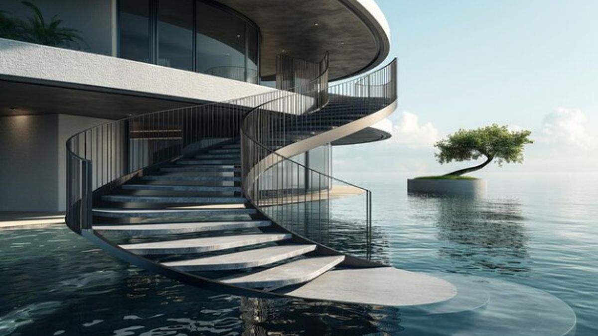 Architectural Floating Stairs Miami