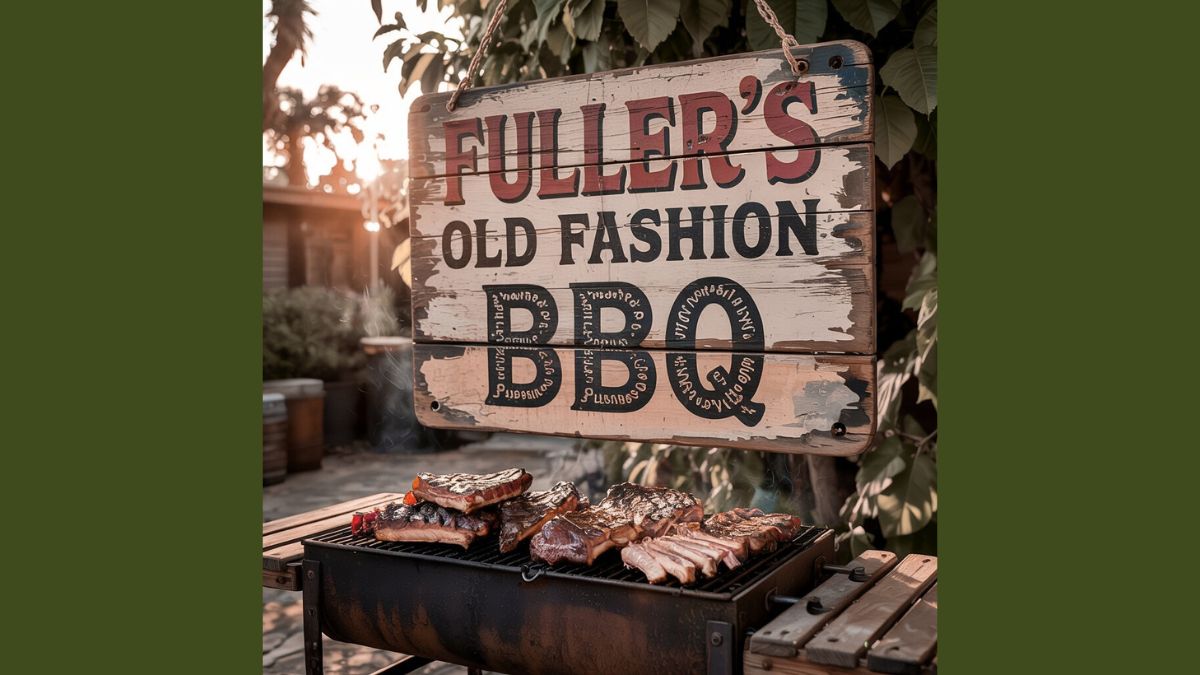 Fuller’s Old Fashion BBQ: Keeping the Flame of Tradition Alive a sign on a grill